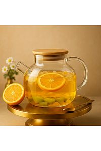 Isıya Dayanıklı 1000 ml Süzgeçli Cam Demlik Bitki Çayları , Borosilikat ,sürahi ürün fotoğrafı
