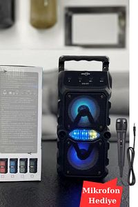 Outdoor Parti Hoparlörü Bluetooth Hoparlör 3 Inç × 2 Kablosuz Speaker Ses Bombası Radyo-usb-tf Giriş ürün fotoğrafı