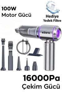 16000pa Güçlü Portatif Vakumlu Kablosuz Üflemeli Mini Araç Süpürgesi ürün fotoğrafı