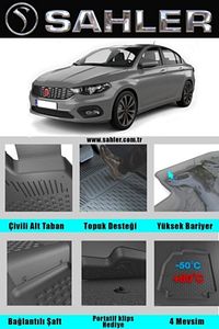 Fiat Egea Sedan 4,5d Havuzlu Paspas, Egea Havuzlu Paspas, Sedan Uyumlu ürün fotoğrafı