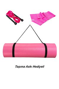 Pilates Kamp Matı Taşıma Askılı Pvc Atlama Ipi Bandı Plates Egzersiz Direnç Lastiği ürün fotoğrafı