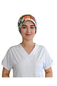 Unisex Turuncu Kedi Temalı Doktor Hemşire Hastane Aşçı Cerrahi Bonesi ürün fotoğrafı