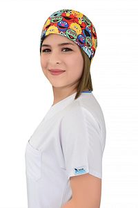 Unisex Susam Sokağı Desenli Likralı Doktor Hemşire Hastane Aşçı Medikal Cerrahi Bone ürün fotoğrafı