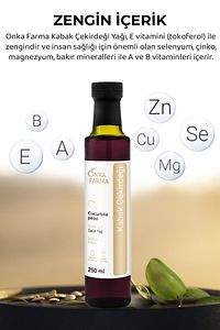 Onka Farma %100 Saf Kabak Çekirdeği Yağı - Soğuk Sıkım Kabak Çekirdeği Yağı - 250 ml ürün fotoğrafı
