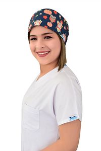 Unisex Kabaklı Baykuş Temalı Cerrahi Doktor Hemşire Bonesi ürün fotoğrafı