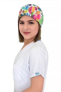 Unisex Yeşil Yapraklı Doktor Hemşire Aşçı Hastane Cerrahi Bonesi ürün fotoğrafı