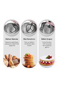 Mastermaid Chef Pro Çift Kollu Stand Mikser Galaxy Grey 1750 W ürün fotoğrafı