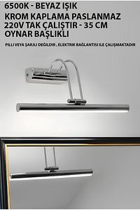 Krom Beyaz Işık Banyo Duvar Ayna Tablo Aydınlatması Flüt Aplik Kuğu Aplik Ledli Aplik ürün fotoğrafı