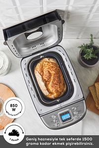 BakeXL Reçel, Yoğurt, Hamur Yoğurma ve Ekmek Yapma Makinesi Çift Bıçaklı Inox Siyah, 1500 g ürün fotoğrafı