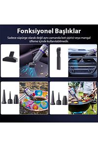 16000pa Güçlü Portatif Vakumlu Kablosuz Üflemeli Mini Araç Süpürgesi ürün fotoğrafı