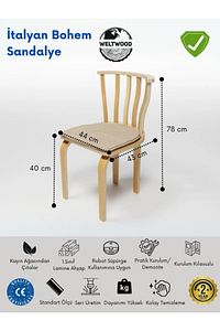 Weltwood Mobilya Bohem Ahşap 2'li Sandalye ürün fotoğrafı