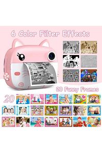 Çocuk Fotoğraf Makinesi Dijital HD Video Kamera Anlık Termal Resim Kağıt Baskılı Yazıcı ürün fotoğrafı