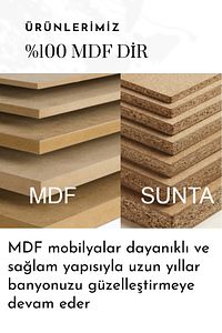 Zakkum 100 Cm %100 Mdf Lavabolu Banyo Dolabı ürün fotoğrafı