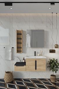Zakkum 100 Cm %100 Mdf Lavabolu Banyo Dolabı ürün fotoğrafı