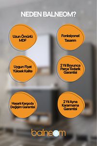 Zakkum 100 Cm %100 Mdf Lavabolu Banyo Dolabı ürün fotoğrafı