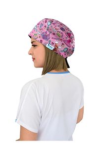 Unisex Pembe Princess Desenli Cerrahi Doktor Hemşire Hastane Bonesi ürün fotoğrafı