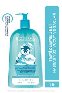 ABCDerm Bebek ve Çocuk Yüz, Saç, Vücut Şampuanı 1 Lt Normal ve Kuru Ciltler, Dermatolojik Tuzsuz ürün fotoğrafı