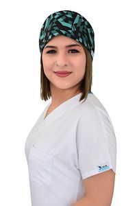 Unisex Geometri Desenli Likralı Doktor Hemşire Cerrahi Hastane Aşçı Bonesi ürün fotoğrafı