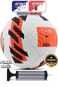 Orijinal Futbol Topu Pompa Hediyeli Sert Zemin Halı Saha Futbol Topu Neon Kırmızı No:5 ürün fotoğrafı