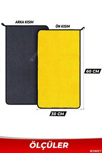 Ultra Kalın Mikrofiber Oto Araba Yıkama Kurulama Havlusu 60x30 Cm, Orta Boy Torpido Bezi ürün fotoğrafı