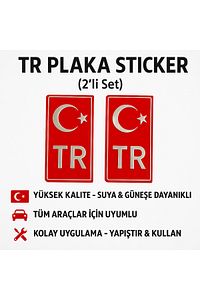 Tr Plaka Stıcker 2'li - Türkiye Plaka Stıcker - Türkiye Plakalık Stickeri ürün fotoğrafı
