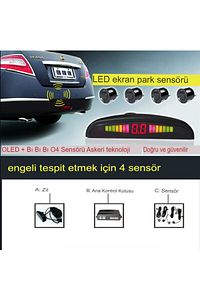 Araba Arka Park Sensörü Sesli Ekranlı Kolay Montaj Tüm Araba Modellere Uyumlu Radar Monitör Sistemi ürün fotoğrafı