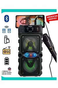 Outdoor Parti Hoparlörü Bluetooth Hoparlör 3 Inç × 2 Kablosuz Speaker Ses Bombası Radyo-usb-tf Giriş ürün fotoğrafı