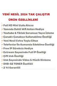 Wifi Anten Dahil Çanaklı Çanaksız Full Hd Uydu Alıcı Sinema Paketli Ücretsiz Ip Tv Tiktok Youtube ürün fotoğrafı
