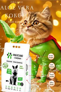 Litter Aloe Vera Kedi Kumu 20 Lt Ince Taneli ürün fotoğrafı
