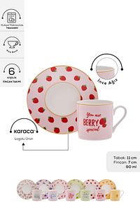Fruitee 6 Kişilik Kahve Fincan Takımı 90 ml ürün fotoğrafı