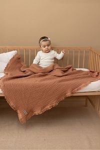 Mocha Mousse Müslin 4 Katlı Müslin Bebek Müslin Çocuk Müslin 110x110cm ürün fotoğrafı
