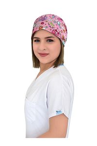 Unisex Pembe Princess Desenli Cerrahi Doktor Hemşire Hastane Bonesi ürün fotoğrafı