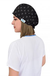 Unisex Siyah Çapa Desenli Doktor Hemşire Aşçı Bonesi ürün fotoğrafı