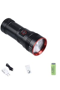 Pd-10200 Profesyonel Avcı El Feneri Zoomlu - 35w, 12800 Mah Pil 3500 Lümen Üst Düzey Aydınlatma ürün fotoğrafı