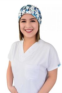 Unisex Beyaz Papatya Desenli Doktor Hastane Hemşire Cerrahi Medikal Bone ürün fotoğrafı