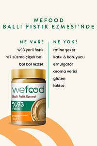 Şekersiz Ham Ballı Fıstık Ezmesi 300 gr (Fıstık Parçacıklı). ürün fotoğrafı