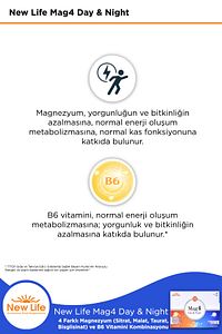 Mag4 Day & Night Magnezyum 60 Tablet Sitrat - Malat - Taurat - Bisglisinat - B6 Vitamini ürün fotoğrafı