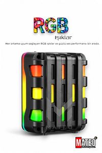 LED Işıklı Bluetooth Kablosuz Hoparlör | Taşınabilir Şarjlı Speaker | USB TF Kart Destekli | FM ürün fotoğrafı