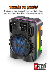 LED Işıklı Bluetooth Kablosuz Hoparlör | Taşınabilir Şarjlı Speaker | USB TF Kart Destekli | FM ürün fotoğrafı