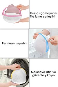 3 Adet Fermuarlı Sütyen/iç Çamaşırı Yıkama Filesi ürün fotoğrafı