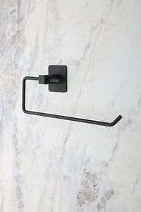 Kare Yapışkanlı Siyah Kağıt Rulo Havluluk, Peçetelik, Yapışkanlı Tasarım, Banyo Askısı ürün fotoğrafı