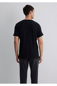 Logo Baskılı Siyah Tişört Slim Fit / Dar Kesim 065781-900 ürün fotoğrafı