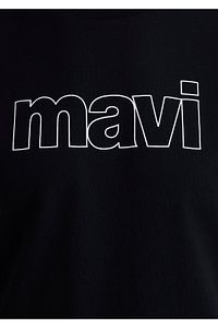 Logo Baskılı Siyah Tişört Slim Fit / Dar Kesim 065781-900 ürün fotoğrafı