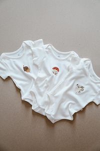 3lü Nakışlı Çıt Çıtlı Kısa Kollu Body Zıbın Model 1 ürün fotoğrafı
