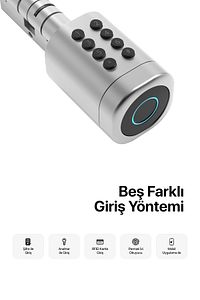 Akıllı Kapı Kilidi Mobil App Parmak Izi Şifre Rfıd Wi-fi Google Home & Alexa Kontrollü Kilit X8052 ürün fotoğrafı