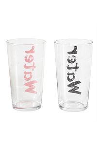 Water Bardak 570 ml 2'li Set -Siyah&Pembe ürün fotoğrafı