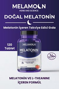 Doğal Melatonin Ve Teanin Içeren 120 Tablet Takviye Edici Gıda 3 Mg- Daha Kaliteli Ve Stressiz Uyku ürün fotoğrafı