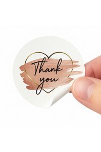 Thank You Sticker 25 Adet Kalpli Kuşe Etiket | Yuvarlak & Yapışkanlı Hediye Paketleme Butik Etiketi ürün fotoğrafı