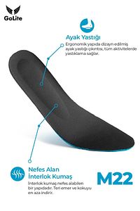 Spor Ayakkabı Tabanlığı, Günlük Memory Foam Hafızalı Sneaker Ayakkabı Tabanlık - M22 Insole ürün fotoğrafı