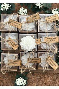 15 Adet Süslemeli Lotus Mum, Nikah Şekeri, Doğum, Sünnet, Düğün Nişan Söz, Kına, Doğum Günü ürün fotoğrafı